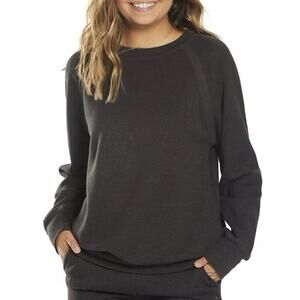 PrAna Women’s Cozy Up Sweatshirt Gray Hemp Raglan Pullover UPF 50 Size Small